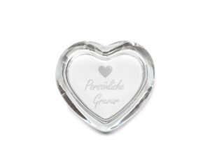 Herzdose HEART 8,4 cm klar mit persönlicher Gravur