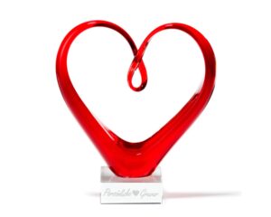 Herzskulptur HEART 24 cm rot mit persönlicher Gravur