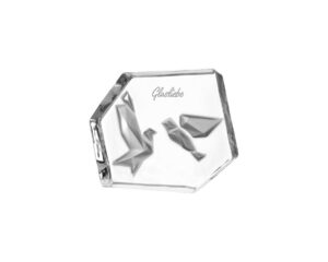 Glasobjekt Vögel 11,7 cm mit persönlicher Gravur