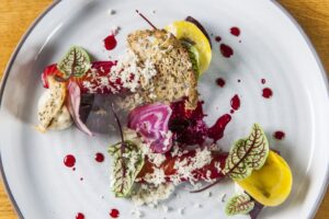 32 03 Restaurant Kleines Jacob Weinwirtschaft Hochzeitslocation 2019 Hamburg Marinierte Lachsforelle Vorspeise