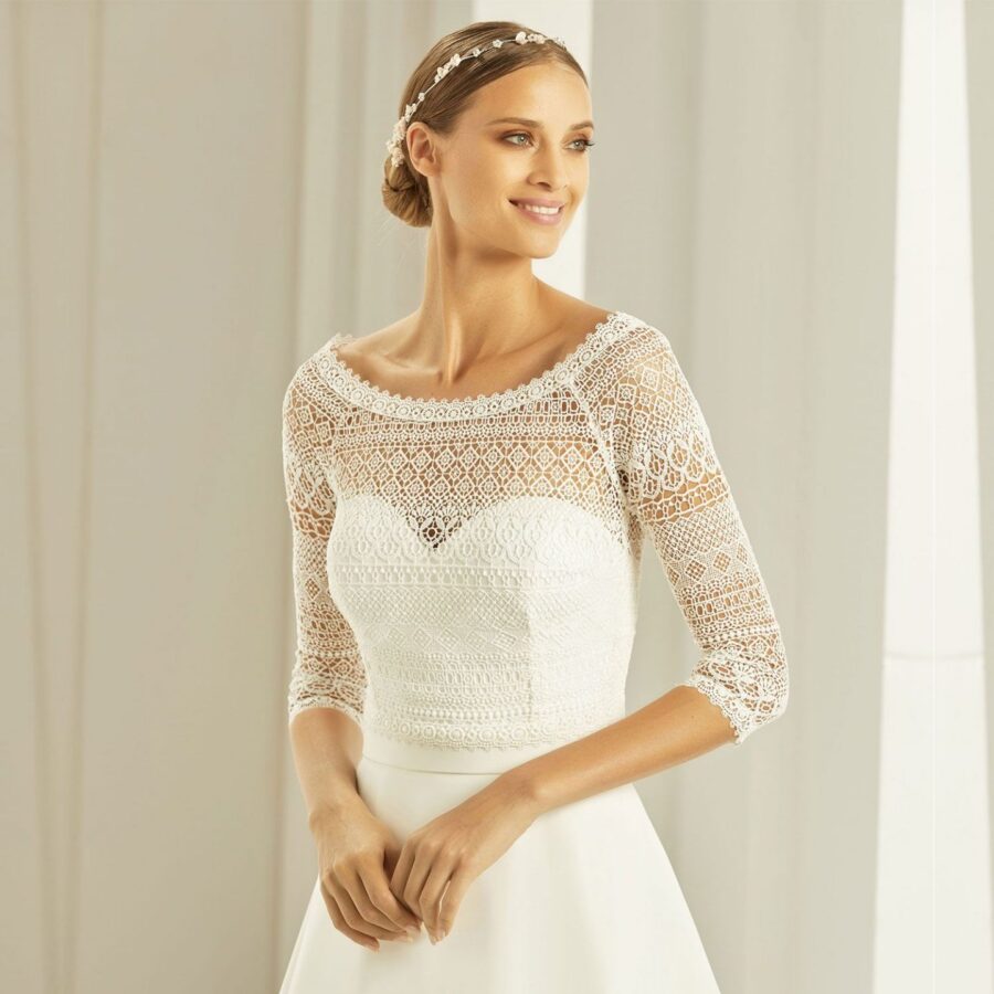 33 09 Bianco Evento Brautaccessoires Kollektion 2019 BIANCO EVENTO bridal bolero E280 1