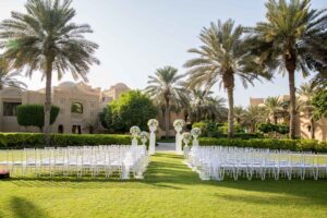 102 One and Only Honeymoon Flitterwochen 2019 Dubai 1723778036OO RoyalMirage Garden Wedding Setup