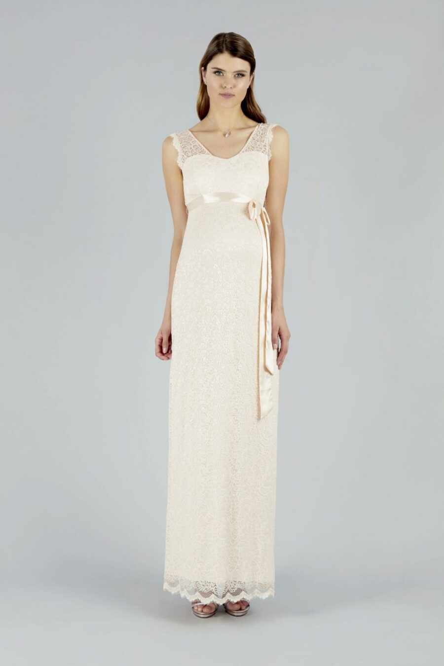 17 Sweetbelly Brautkleider fuer Schwangere Kollektion 2020 Kelly long peach front