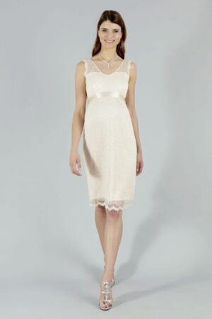 25 Sweetbelly Brautkleider fuer Schwangere Kollektion 2020 Kelly short peach front