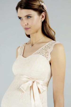 28 Sweetbelly Brautkleider fuer Schwangere Kollektion 2020 Kelly short peach detail 2