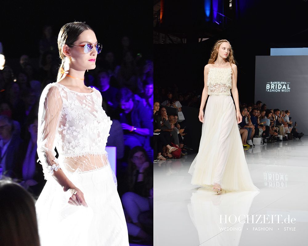 66 06 HOCHZEITde Ratgeber Aktuelles Barcelona Bridal Fashion Week brautkleid trend zweiteiler blueten 2018 05