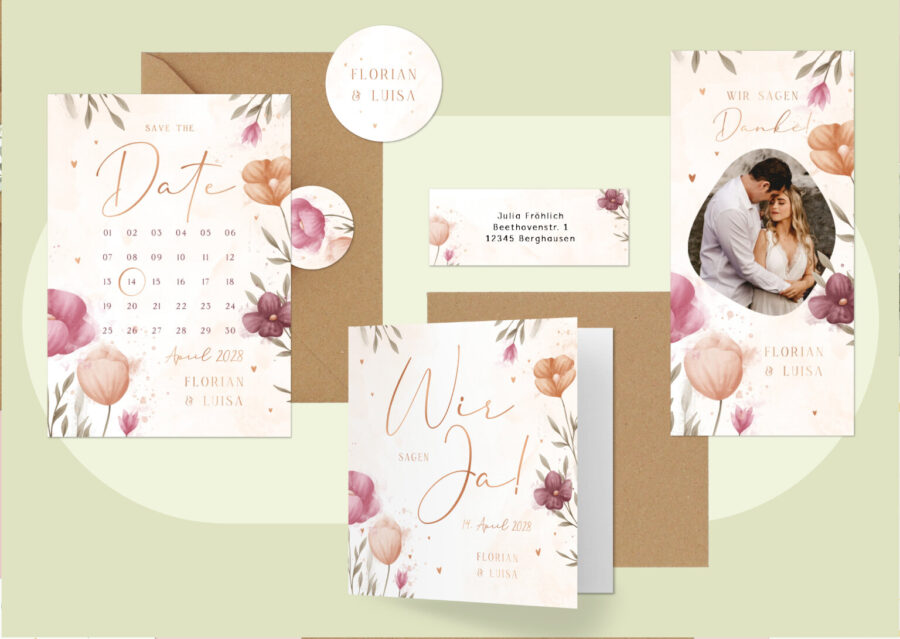 Nr. 1 - Kartensortiment der Papeterie Send a Smile in mintgrün